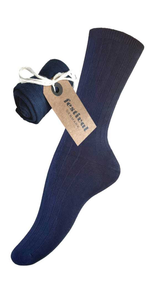 FESTIVAL bamboo sock colour blue print one size