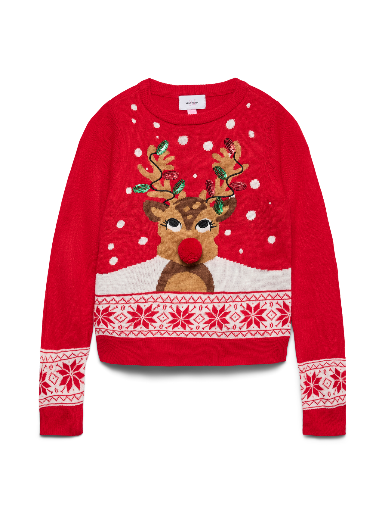 VMFROSTYDEER LS O-NEK PULL. XMAS GIRL