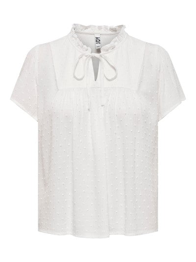 JDYLIMA LIFE S/S TOP WVN WHITE