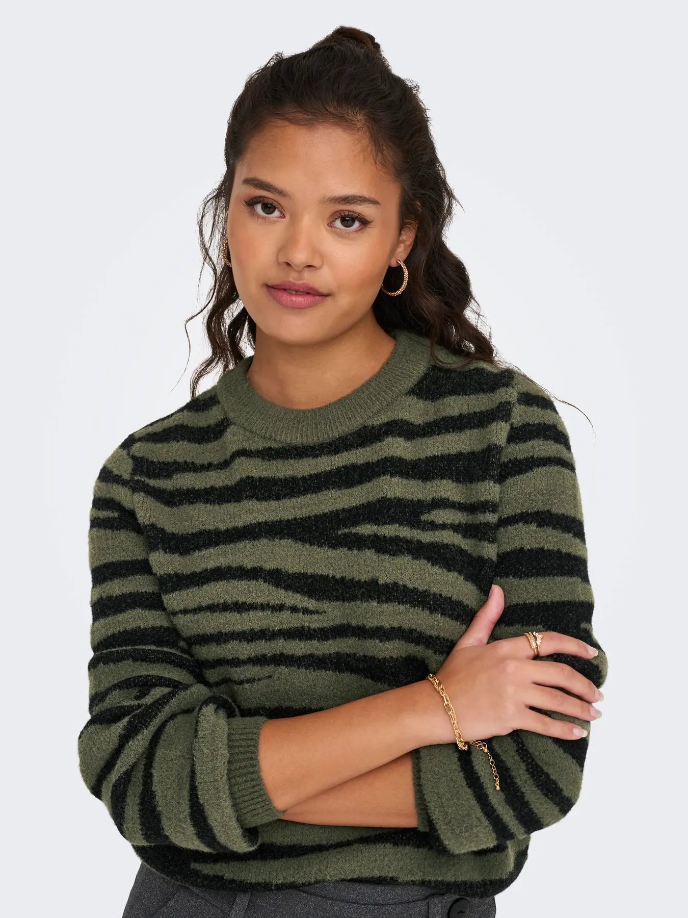 JDYLORRAINE ANIMAL L/S PULLOVER KNT