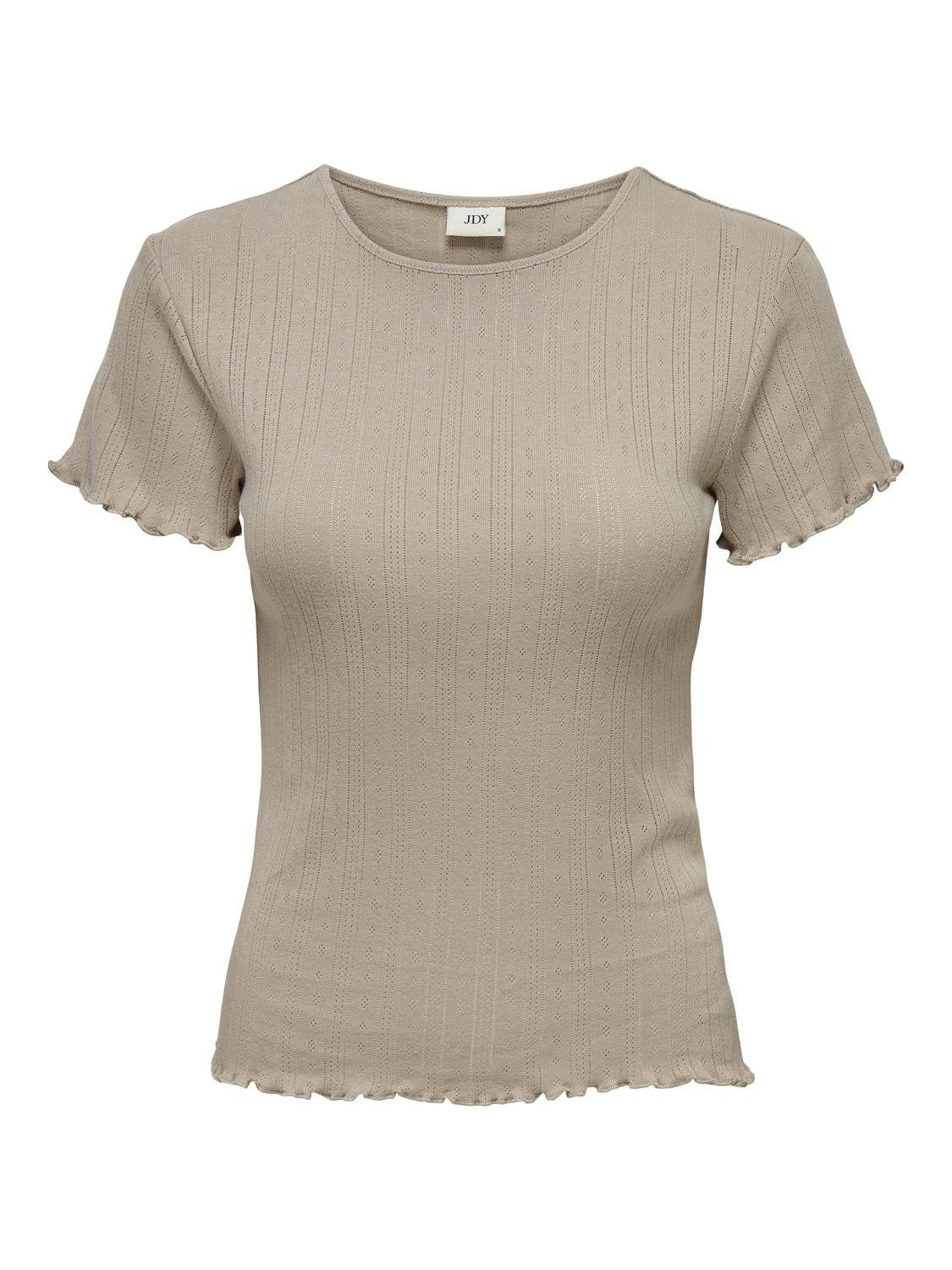 JDYSALSA LIFE S/S O NECK TOP BEIGE