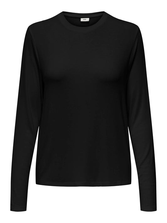 JDYCOMO L/S BAMBOO O NECK TOP BLACK