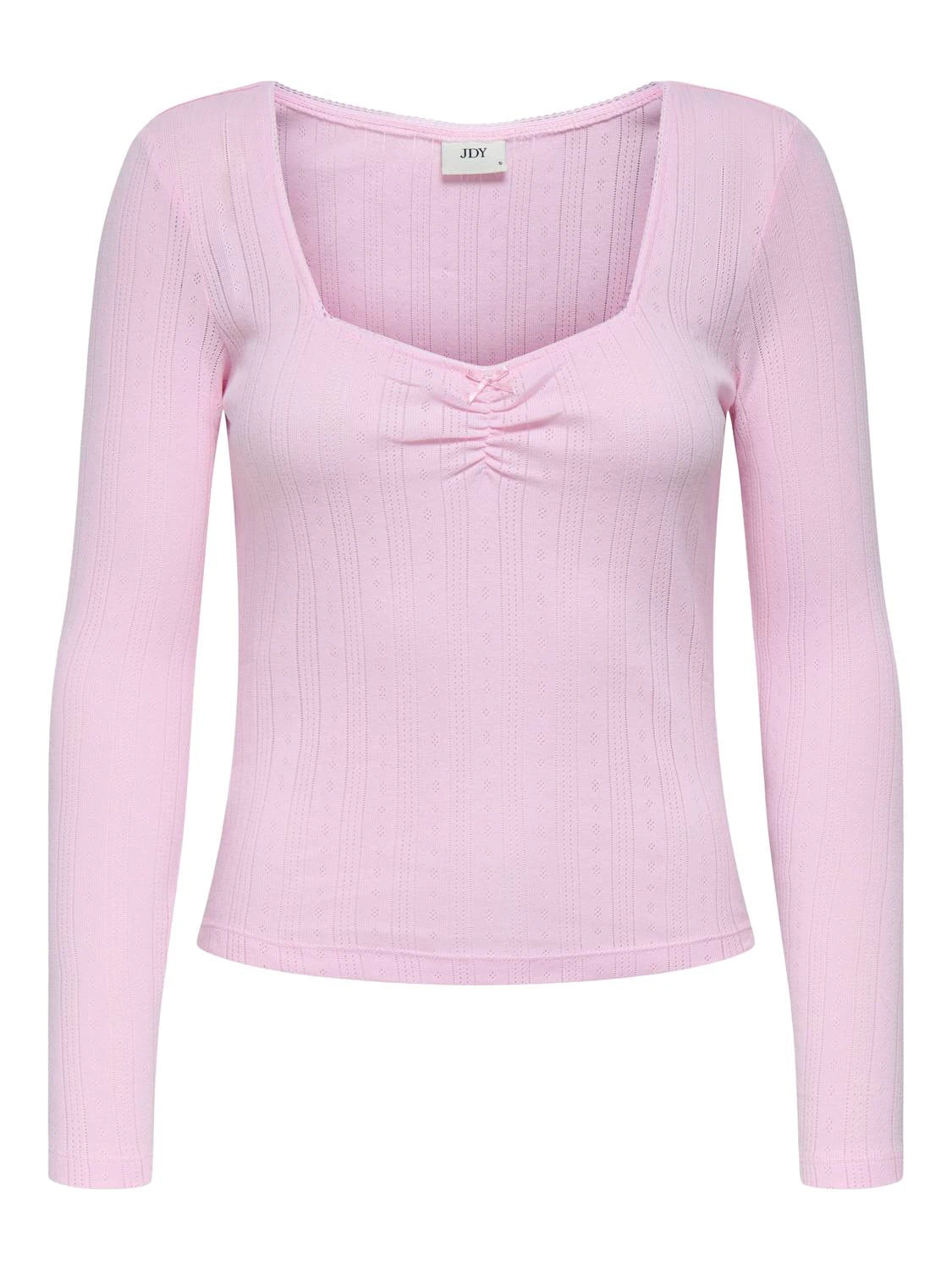 JDYSALSA LIFE L/S DETAILNECK TOP PINK