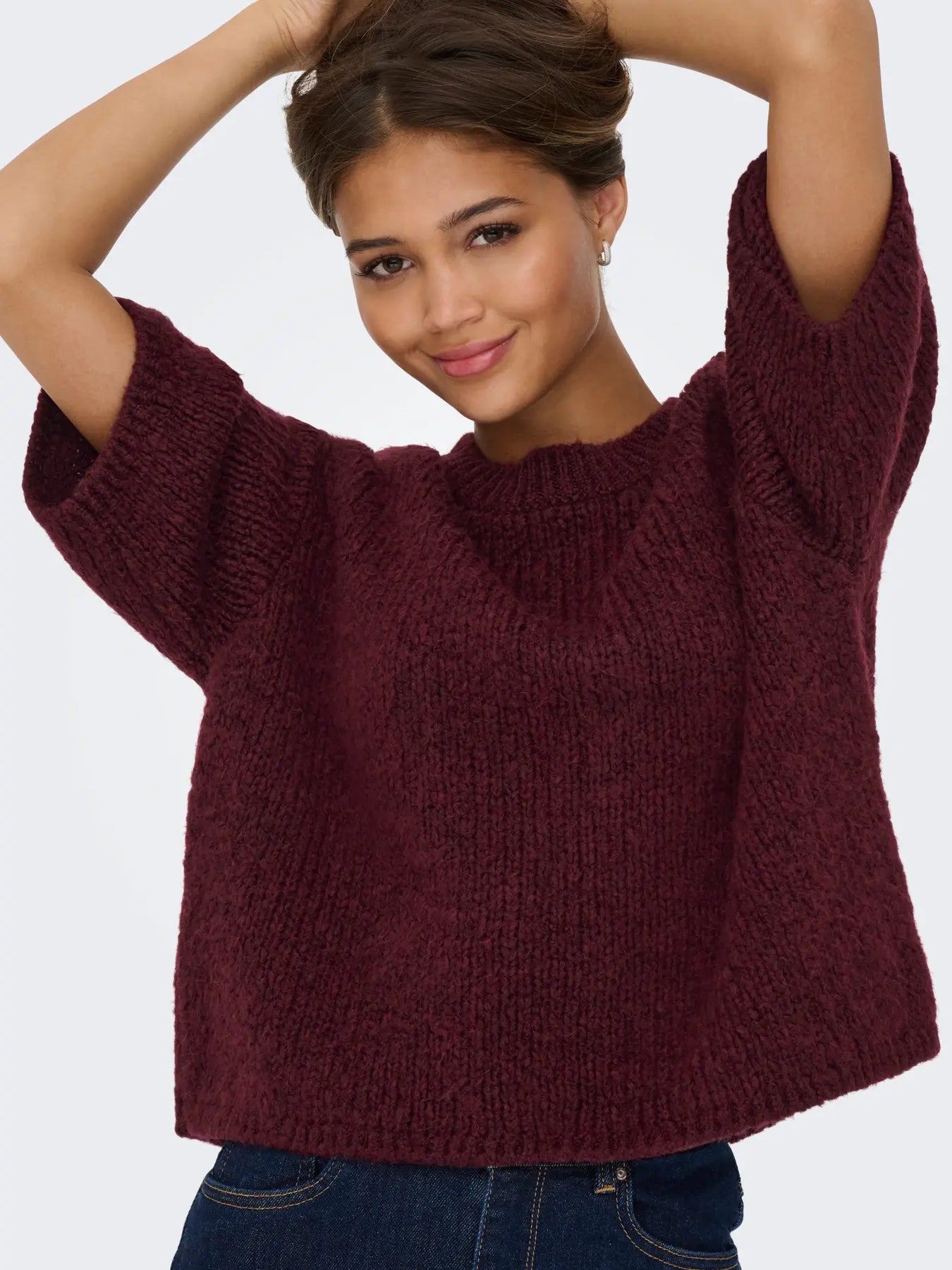 JDYLINEA S/S PULLOVER O-NECK KNT