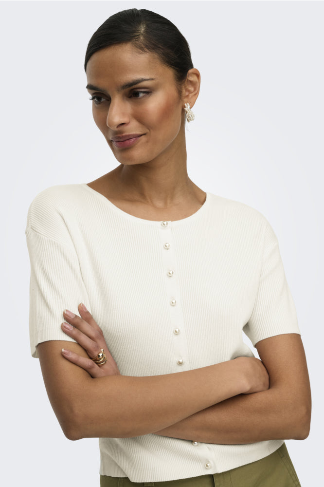JDYGABY 2/4 O-NECK PEARL CARDIGAN KNT