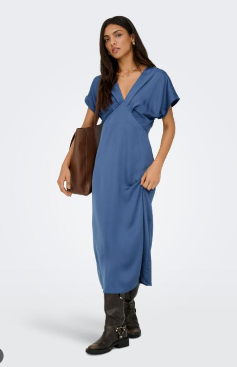 JDYURBA S/S MIDI SATIN DRESS