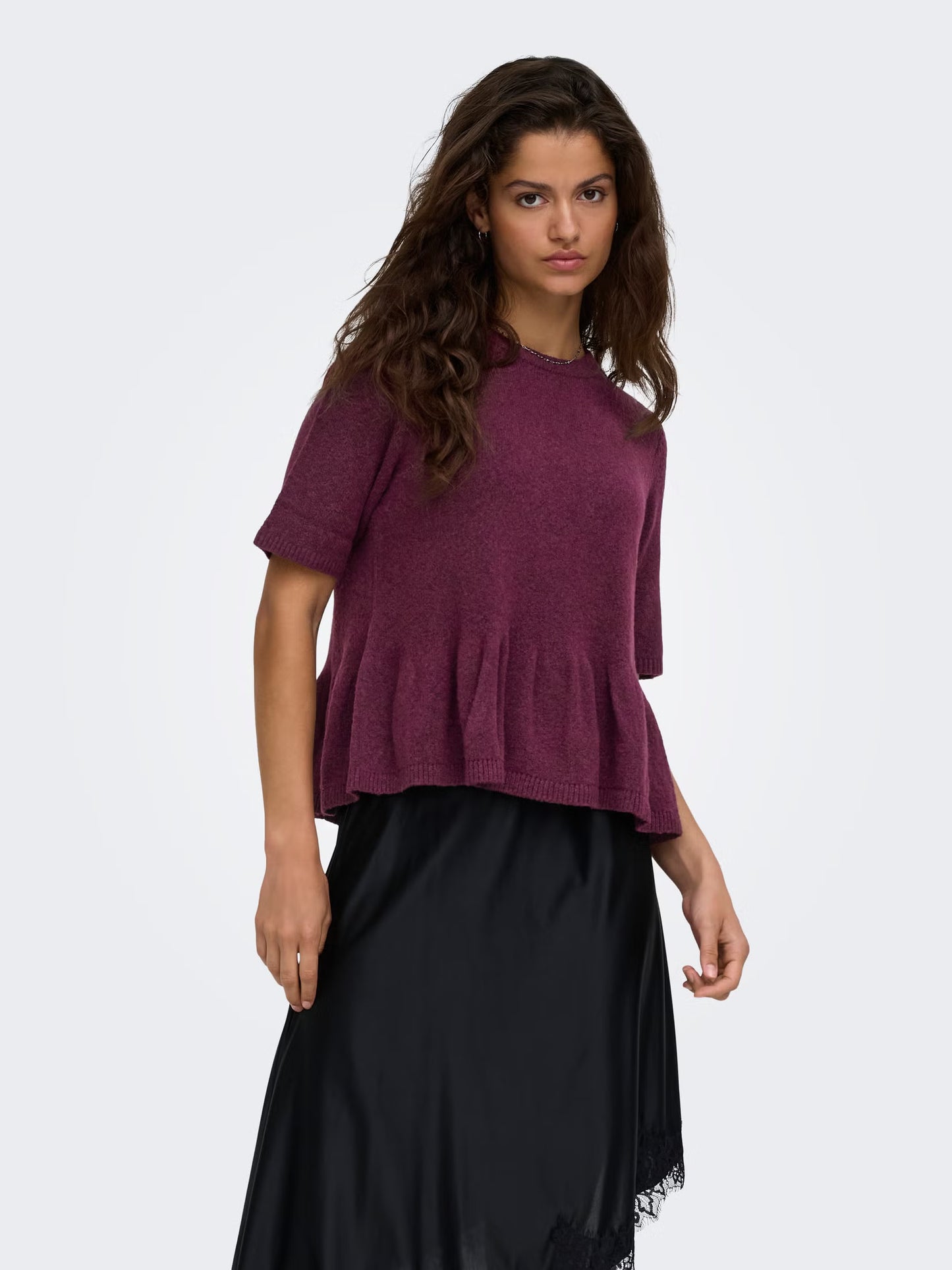 JDYBRILLIANT LIFE S/S ON PEPLUM PULL KNT