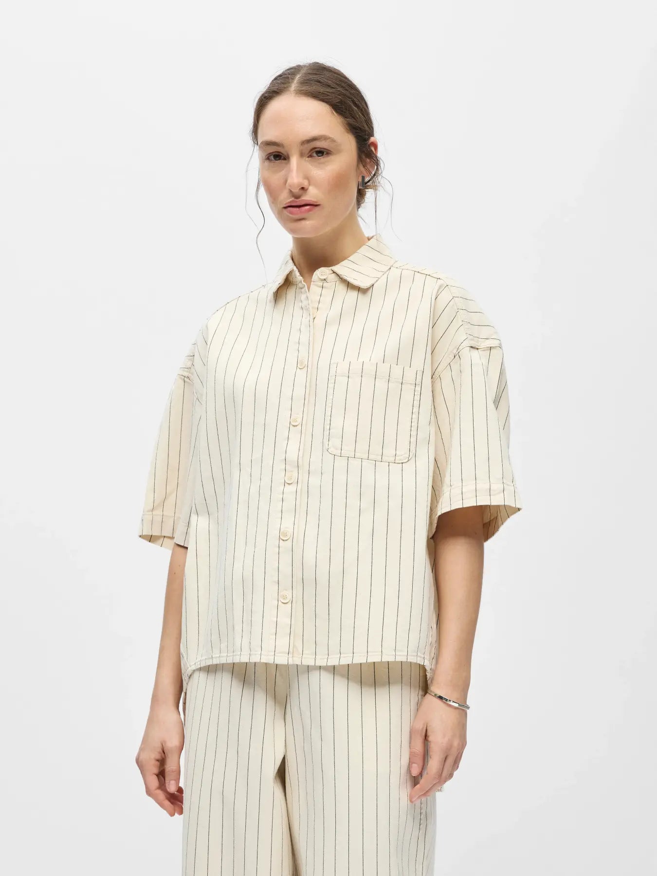 OBJCALLY 2/4 LO DENIM SHIRT