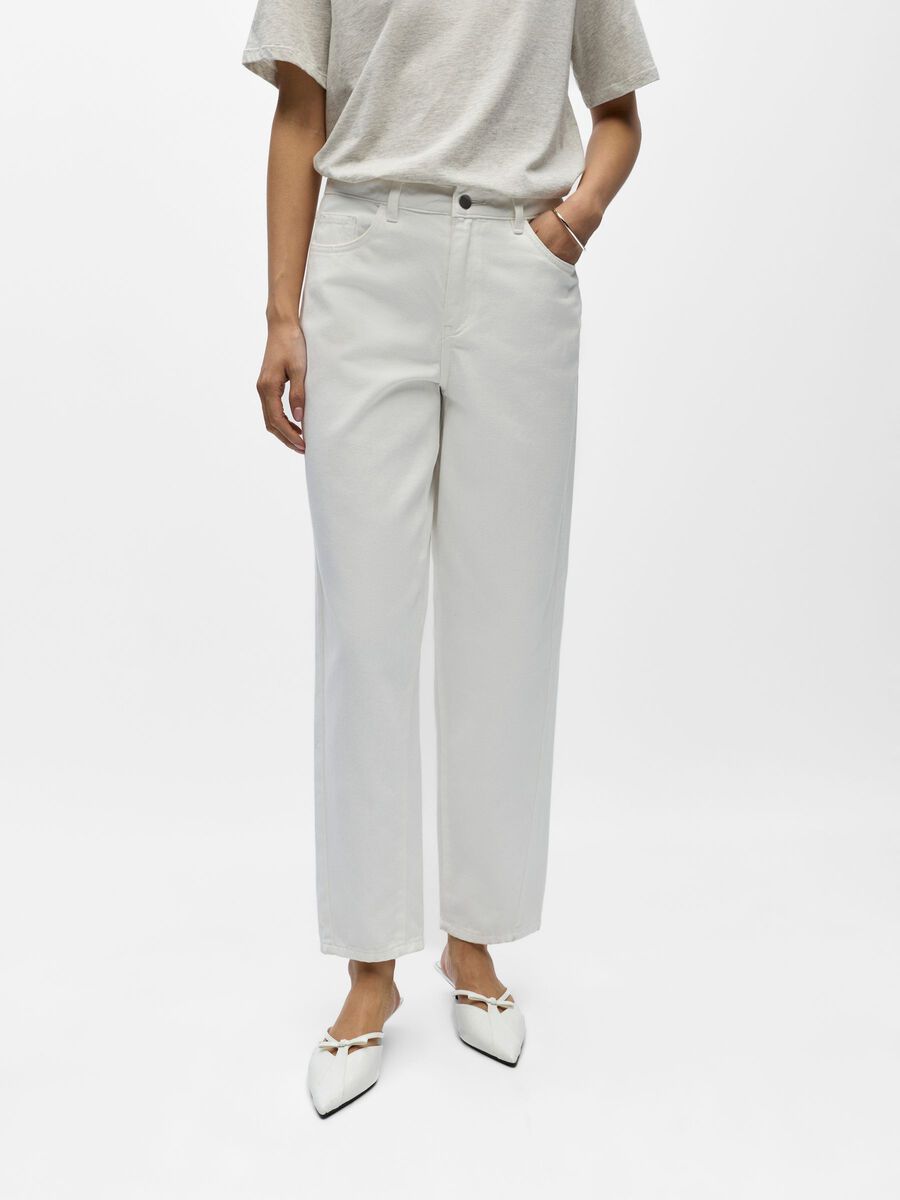 OBJMIU ZOE MW BARREL ANK TWILL JEANS