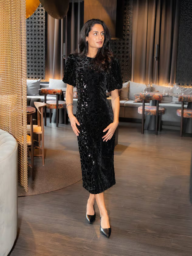 YASSOFIE 2/4 SEQUIN MIDI DRESS