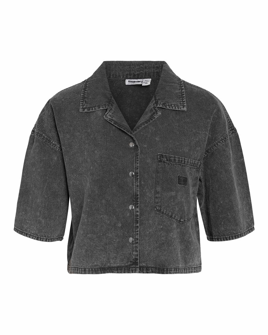 NMOREGON 2/4 CROP DENIM SHIRT