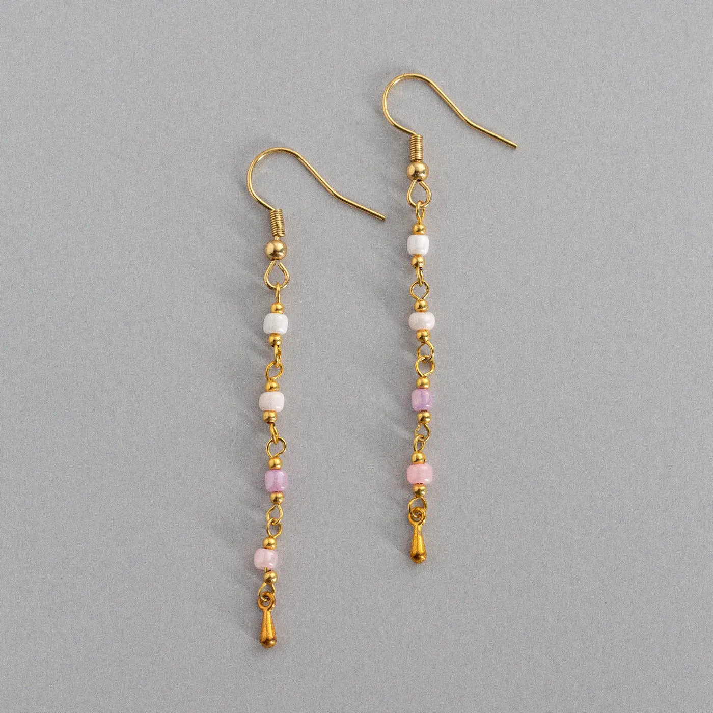 Jasper Bead Stainless Steel Earrings - Pink