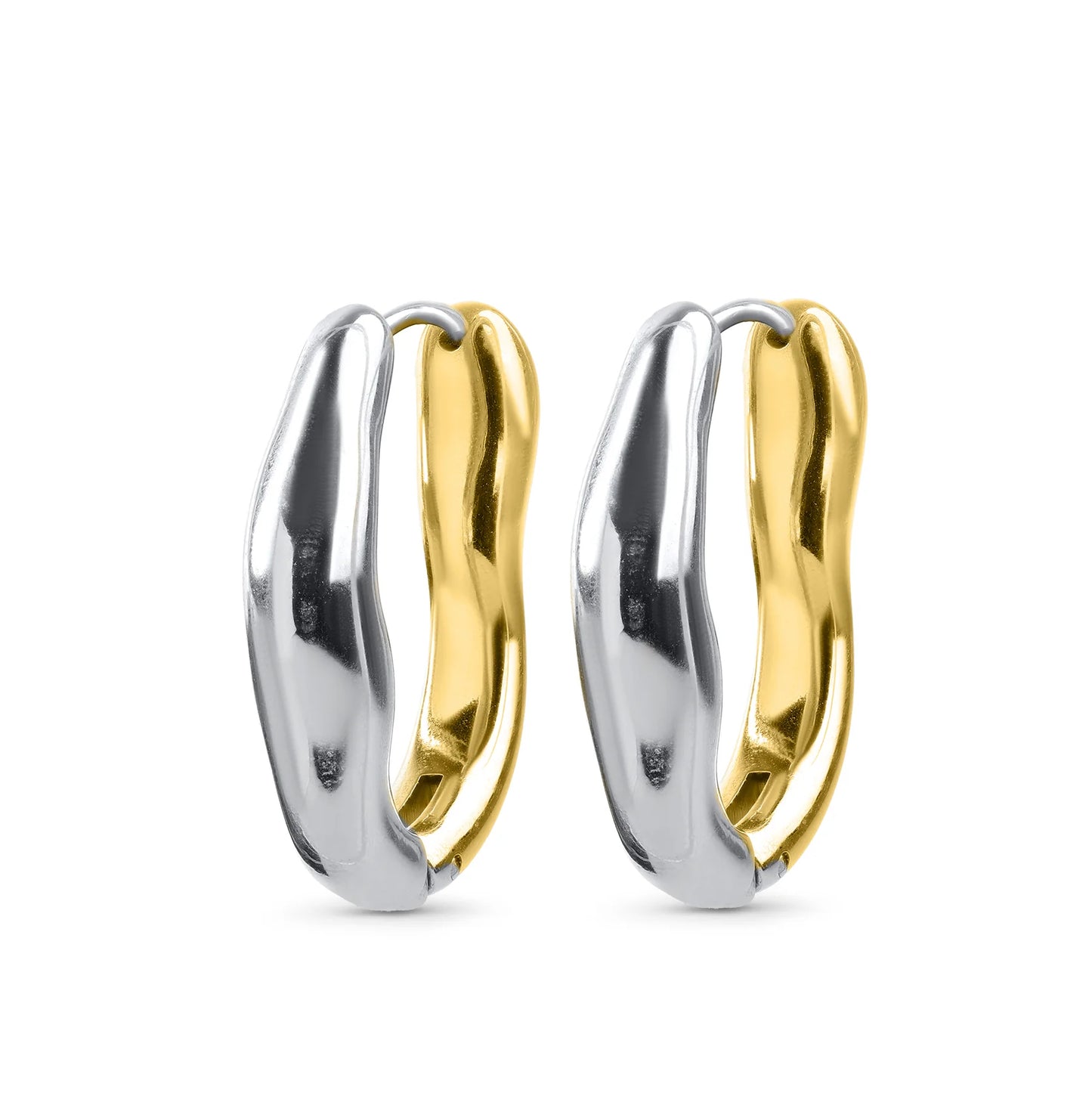 B l a n k a - Hoop Earrings Stainless Steel - Gold and Sil
