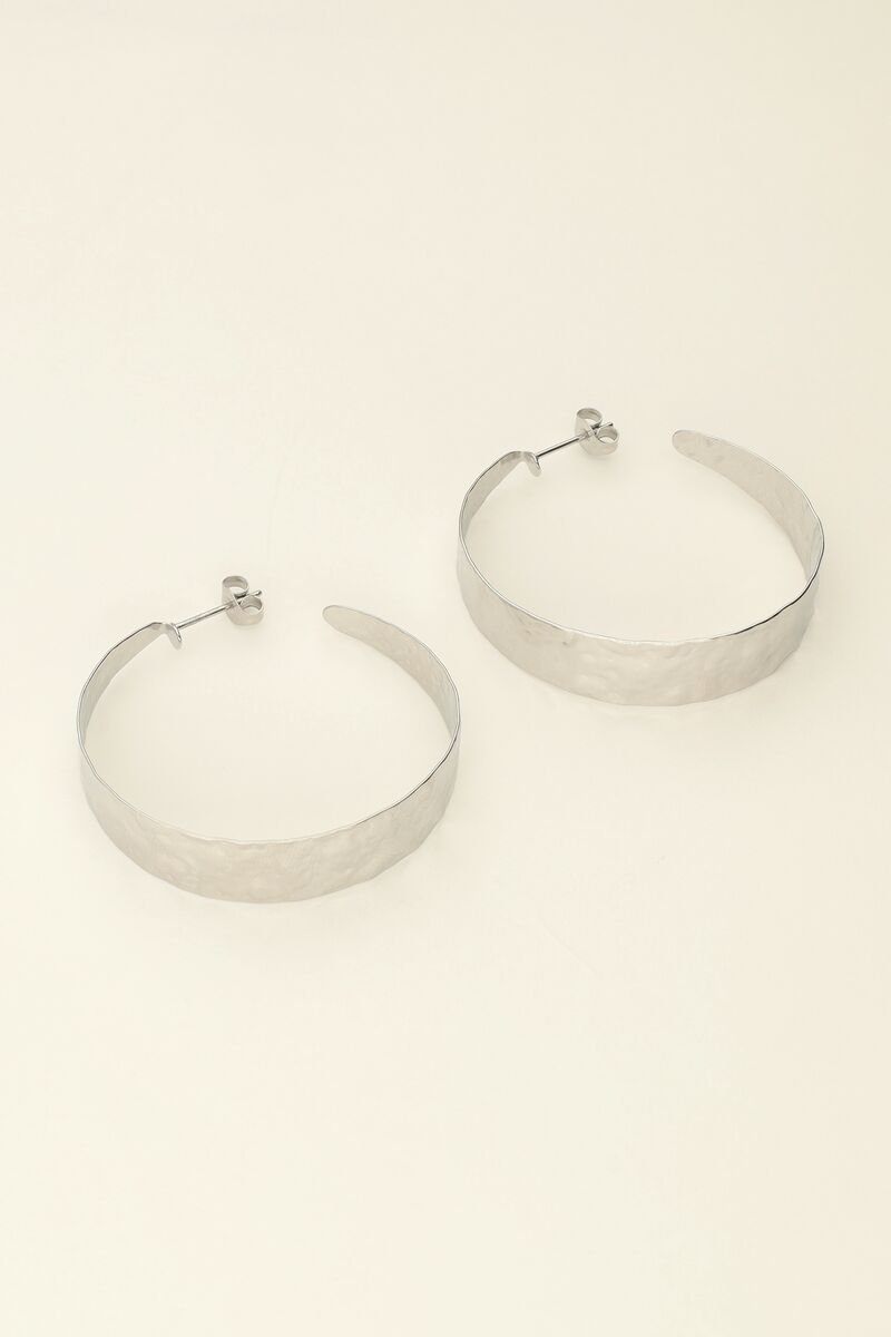 Earrings hammered hoops