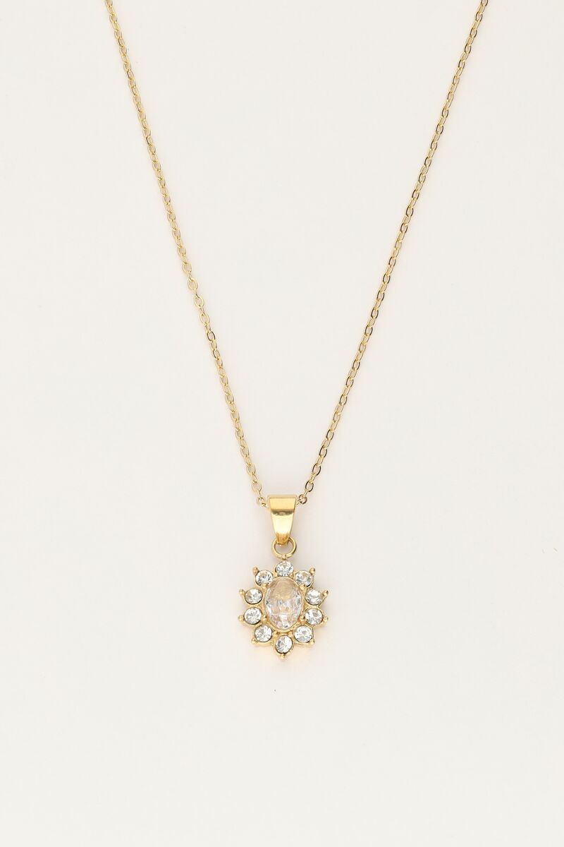 Vintage necklace with transparent rhinestones