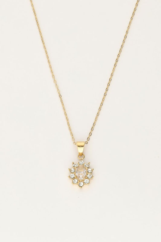 Vintage necklace with transparent rhinestones