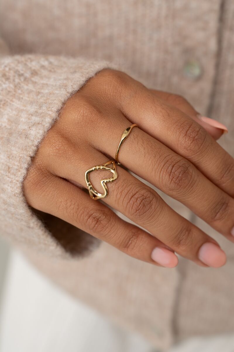 Statement ring with open heart