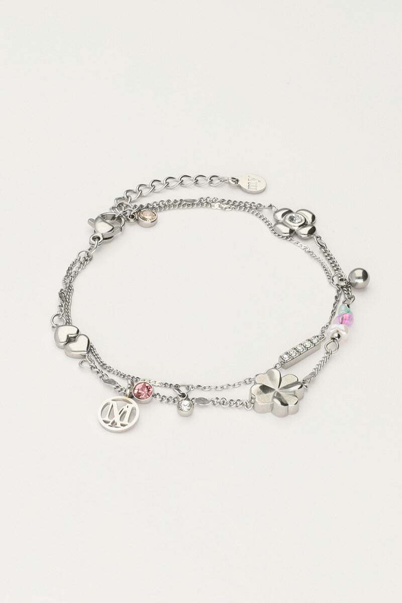 Double bracelet with charms "dreams come true"