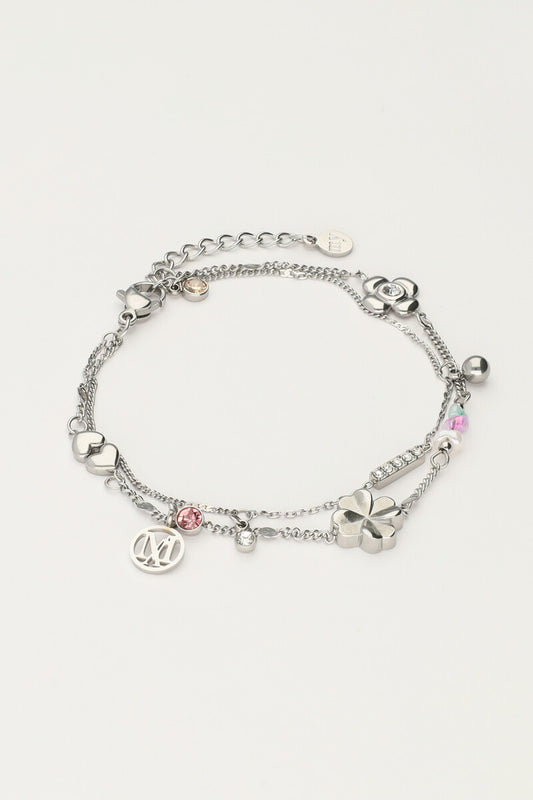 Double bracelet with charms "dreams come true"