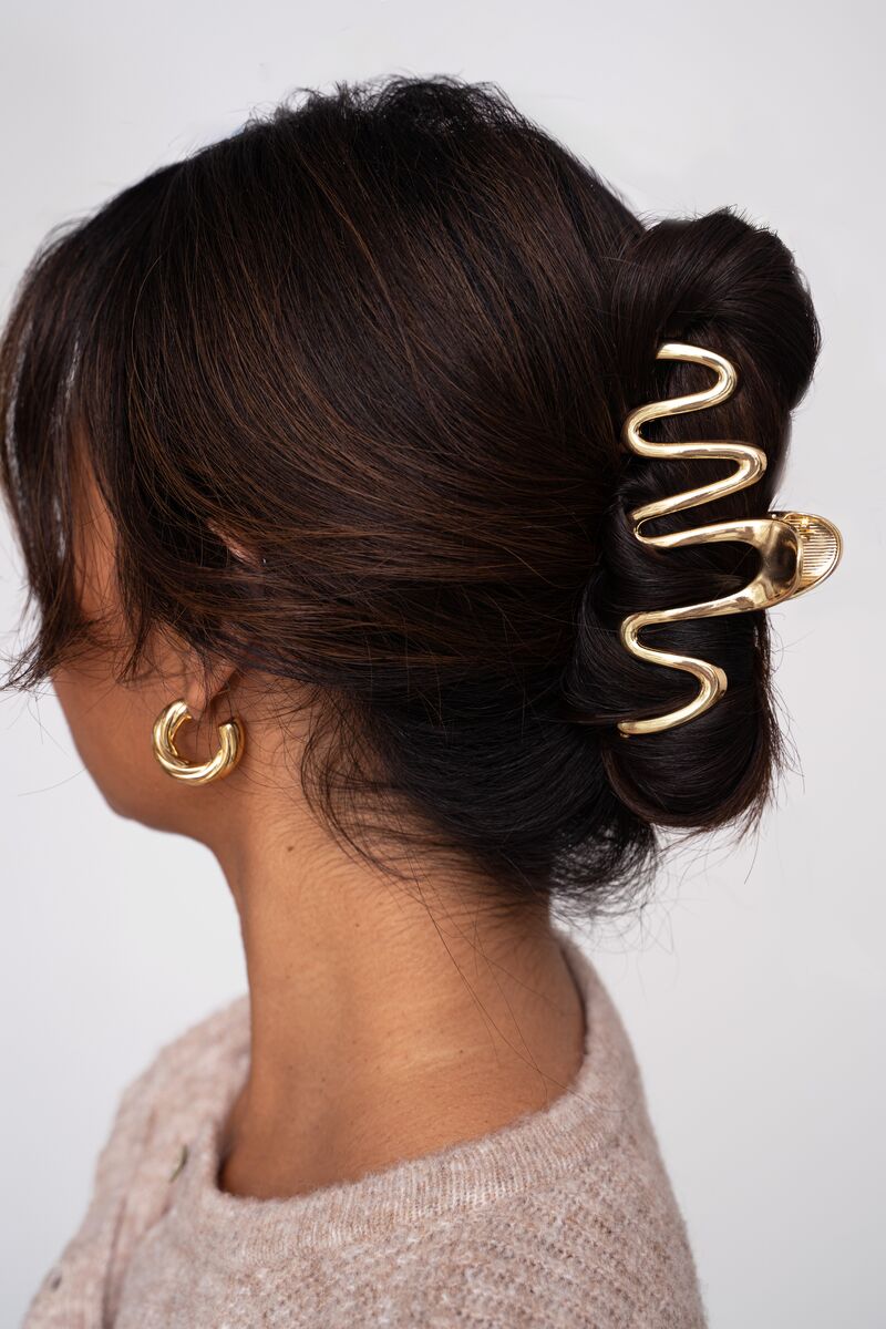 Hairclip gold wokkel