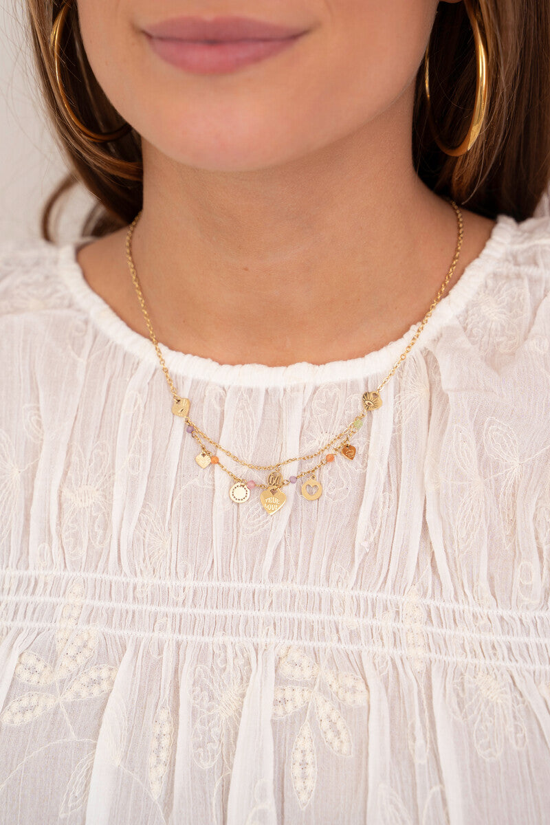 Necklace fine candy beads pastel
