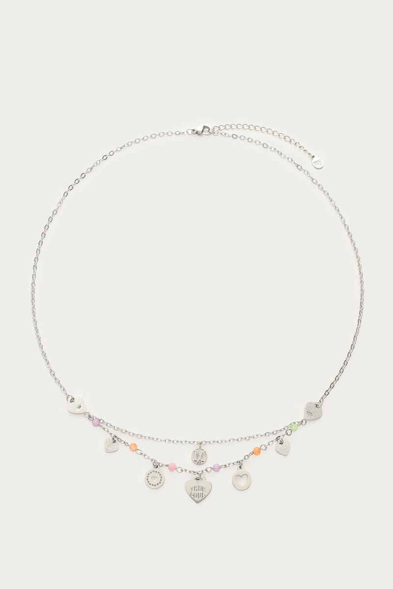 Necklace fine candy beads pastel