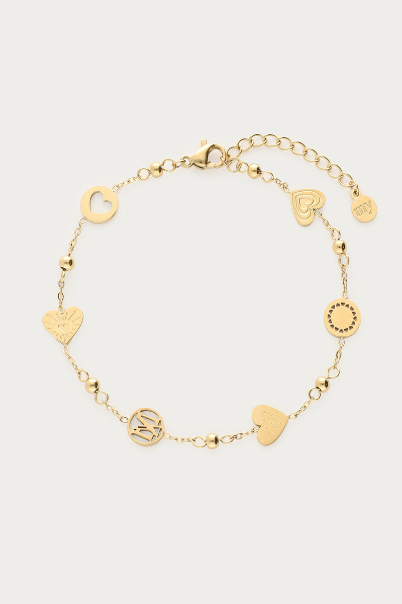 Bracelet with hearts & polka dots