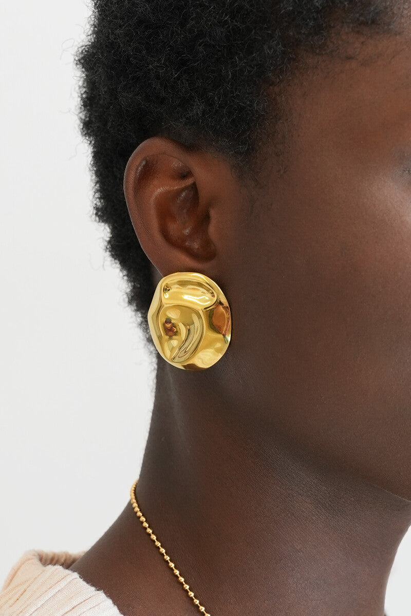 Earring round button