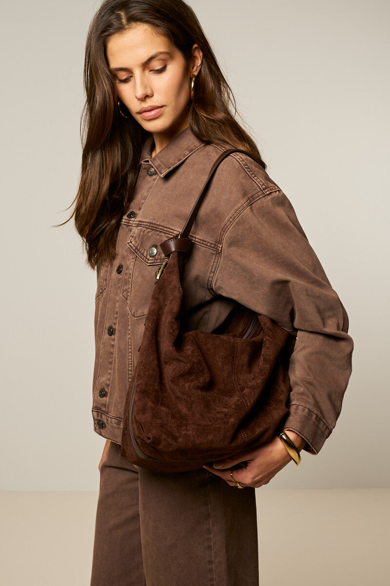 Bag large suede brown
