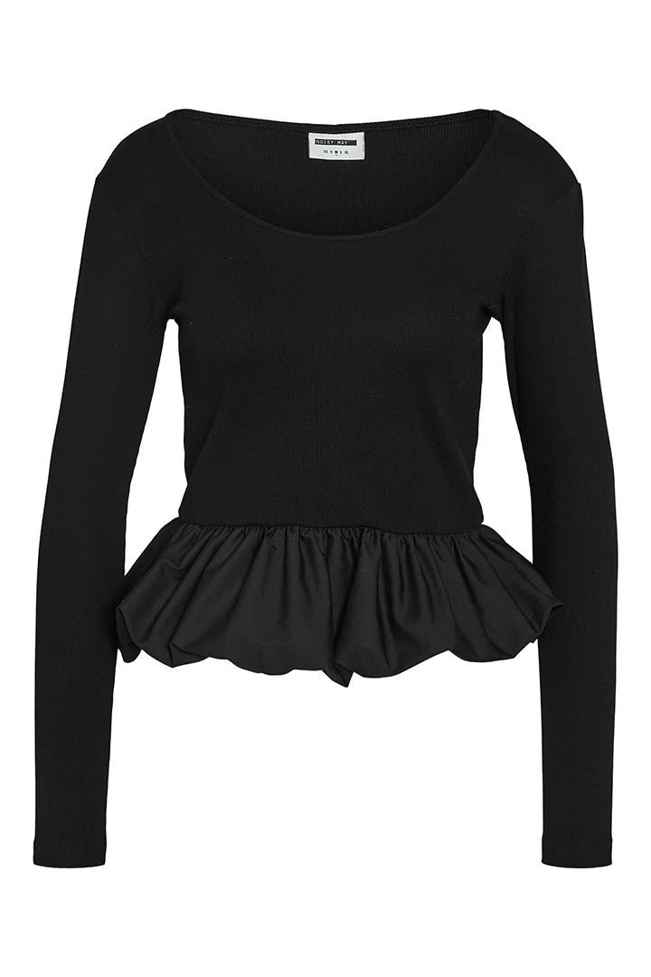 NMBIANCA LS OVAL NECK BUBBLE TOP