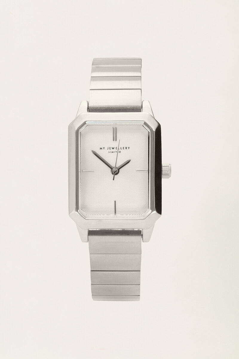 Square watch with wide horizontal links