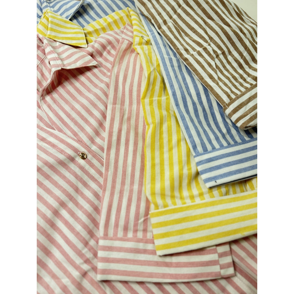Striped oversize shirt w big Cuffs