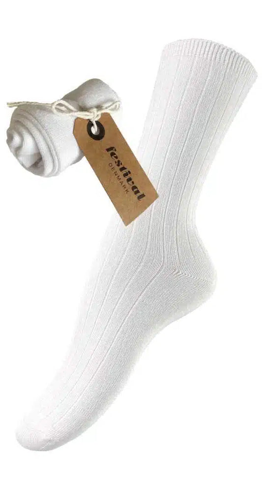 FESTIVAL bamboo sock colour white