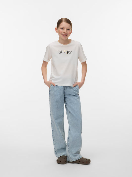 VMVALERIA MR WIDE PULL UP JEANS GIRL