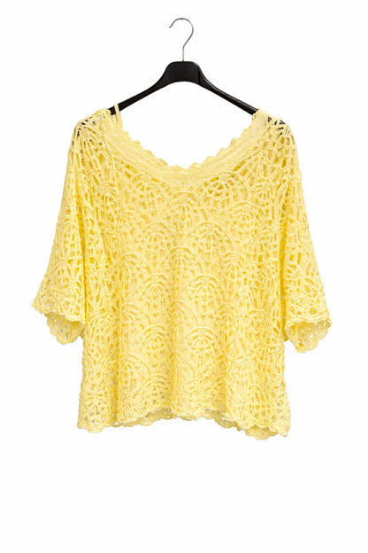 Strik bluse m. top