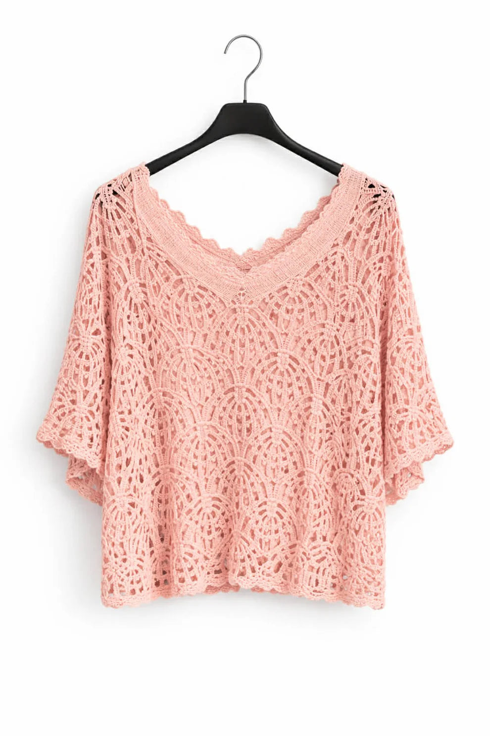 Strik bluse m. top
