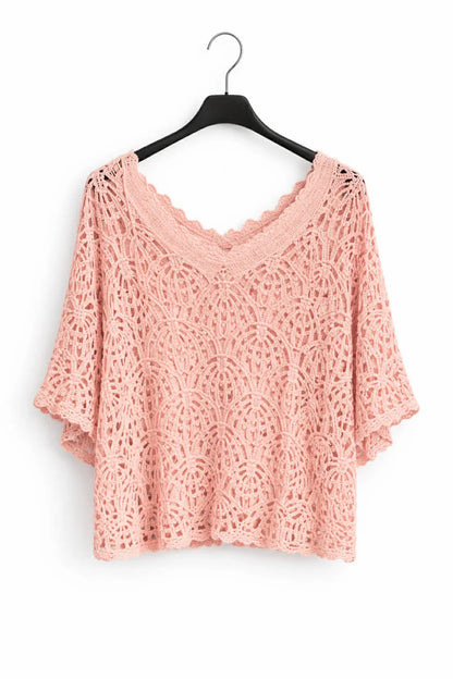 Strik bluse m. top