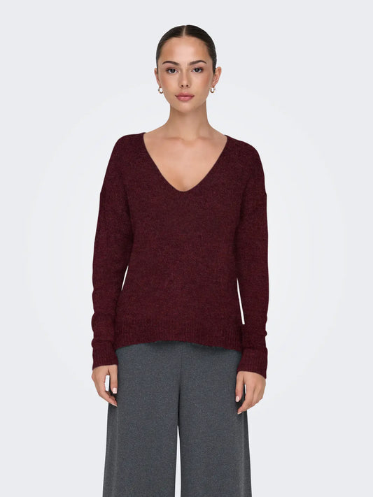 JDYELANORA L/S V-NECK PULLO. KNT