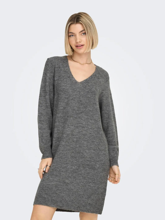 JDYELANORA L/S V-NECK DRESS KNT