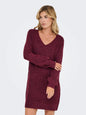 JDYELANORA L/S V-NECK DRESS KNT
