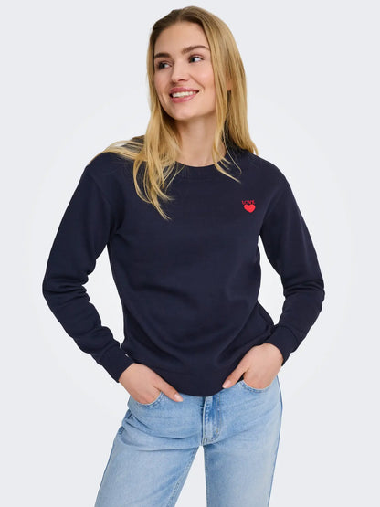 JDYPARIS L/S EMB SWEAT
