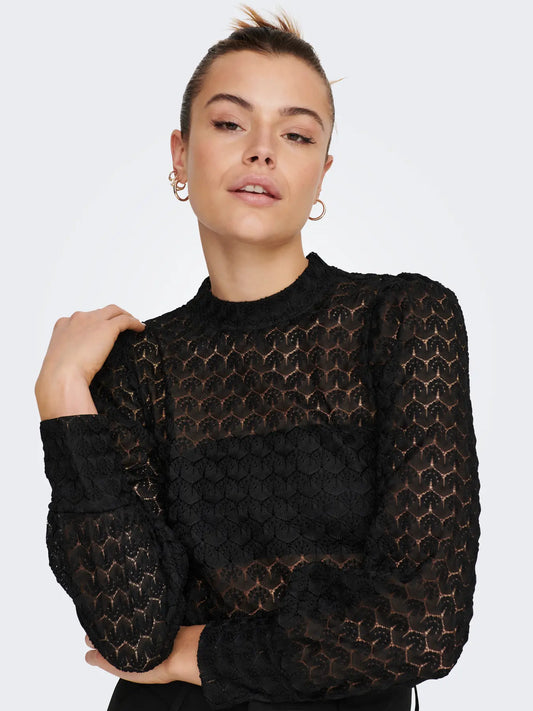 JDYAVERY L/S LACE TOP