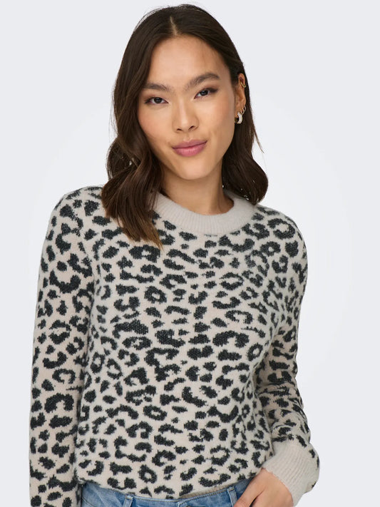 JDYLORRAINE ANIMAL L/S PULLOVER KNT