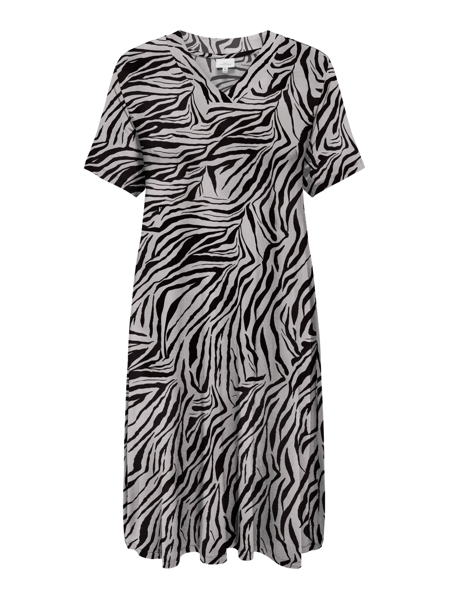 CARFYRLA LIFE S/S V-NCK BLK AOP DRESS