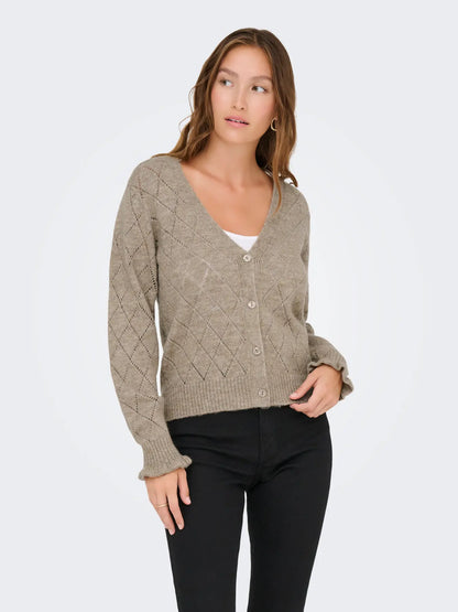 JDYLETTY L/S V-NECK STRUC CARDI KNT