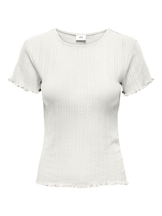 JDYSALSA LIFE S/S O NECK TOP WHITE