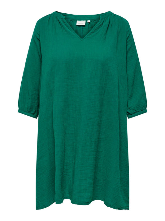 CARTHYRA 3/4 V-NECK KNEE DRESS
