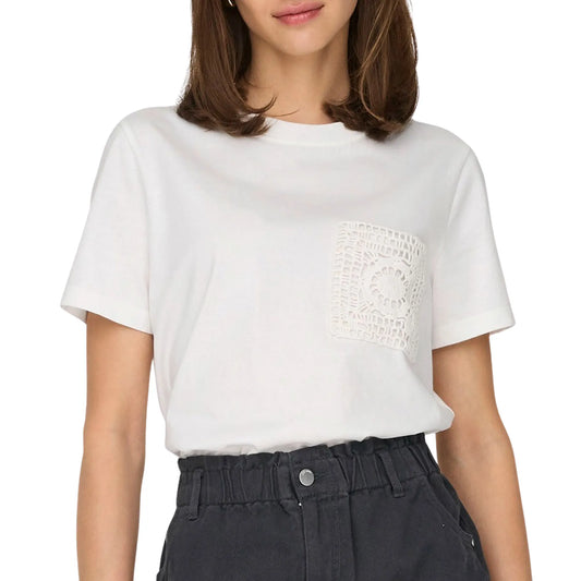 JDYSELMA S/S CROCHET POCKET TOP