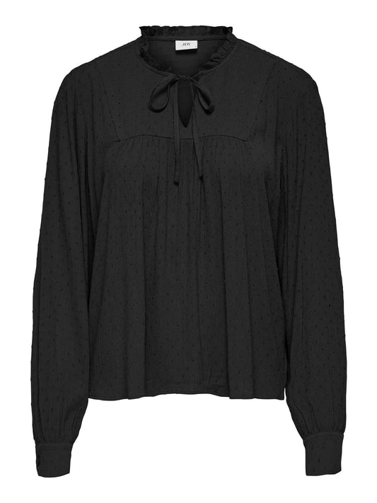 JDYLIMA LIFE L/S TIE DETAIL TOP BLACK
