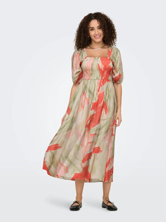JDYCAMILLE 2/4 SMOCK MIDI DRESS WVN